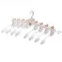 HJYPYJ Magic Hanger,8 in 1 360?? Rotate Multifunction Folding Hangers,Non-Slip Plastic Hanger,Space-Saving Organizer Hanger One-Click Folding/Pink / 56.5x19cm
