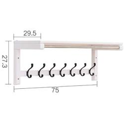 Coat Rack Coat Rack Wall Hanging Wall Hanger Porch Entry Clothes Hook Living Room Solid Wood Multi-Purpose Rack White (Size : 7529.527.3cm)
