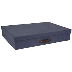 Bigso Sverker Canvas Fiberboard Legal/Art Storage Box, 3.3 x 17.1 x 12.2 in, Blue