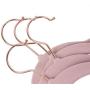 OnCloud-7 Pink Velvet Hangers with Clips 20 Pack, Non Slip Pants and Skirt Hangers with Rose Gold Hooks