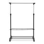 Shelf Folding Storage Laundry Drying Closet Holder Rack Stick Hanger Rolling Clothes