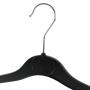 HANGERWORLD 15 Black 16inch Plastic Notched Coat Clothes Garment Top Hangers with Metal Hook