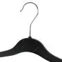 HANGERWORLD 15 Black 16inch Plastic Notched Coat Clothes Garment Top Hangers with Metal Hook HANGERWORLD 15 Black 16inch Plastic Notched Coat Clothes Garment Top Hangers with Metal Hook