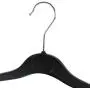 HANGERWORLD 20 Black 16inch Plastic Notched Coat Clothes Garment Top Hangers with Metal Hook