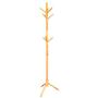 Solid Wood Coat Rack, Lacquered Pine Wooden Hat and Coat Stand with 9 Hooks - Entryway Hall Stand & Free Standing Clothes Tree for Coat Hat Scarves Umbrella Cap Suit and Handbags (Natural wood)