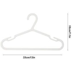 LOCGFF 10 Pack Space Saving ABS Children Hangers, Children Can Organize Their Own Clothes, Can Be Hung from The Balcony Wardrobe Coat Rack, White