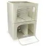 Sorbus Storage Bins with Divided Interior, Foldable Stackable Container Organizer Set with Large Window & Carry Handles, Bedroom Closet Organization for Bedding, Linen, Clothes (Two Section - Beige)