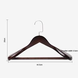 QHQH Pack of 4 Wooden Coat Clothes Hangers, Wide Shoulder Hangers Space Saving 360° Rotating Hook Suit Hangers Ideal for Suits Coats Jackets Pants Dresses (23cm39cm/25cm44.5cm)