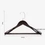 QHQH Pack of 4 Wooden Coat Clothes Hangers, Wide Shoulder Hangers Space Saving 360° Rotating Hook Suit Hangers Ideal for Suits Coats Jackets Pants Dresses (23cm39cm/25cm44.5cm)