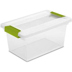 Sterilite Medium Clip Boxes Clear Heavy Duty Plastic Stackable Storage Container Bin (8 Pack)