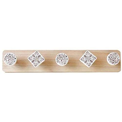 TANGON Wall Hooks Towel Clothes Hanger Holder Storage Shelf Basket for Home Kitchen Bathroom Door (L)