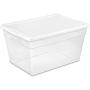 Sterilite 16598008 56 Quart/53 Liter Storage Box, White Lid w/ Clear Base, 8-Pack
