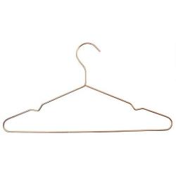 Harbour Housewares Metal Wire Coat/Clothes Hanger - Trouser Bar & Notches - Rose Gold