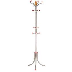 HLR-Coat Racks Free Standing Coat Rack Floor Stainless Steel Hangers Bedroom Interior Drying Clothes Rack Home Wood (Color : Silver)