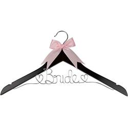 Your Dream Party Shop Bride Wedding Dress Hanger, Bridal Dress Hanger with Bride Wire for Wedding Gown in Anatto Wood Color for The Bride on her Wedding or Bridal Shower! (Anatto Wood)