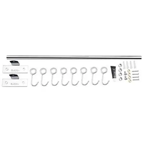 Wall Storage Rack, Stainless Steel Metal S Hooks Kitchen Utensil Hanger Cloths Hanging Rail Storage Rack Hanging Hook Organizer for Bathroom Kitchen (8 Hooks) Wall Storage Rack, Stainless Steel Metal S Hooks Kitchen Utensil Hanger Cloths Hanging Rail Storage Rack Hanging Hook Organizer for Bathroom Kitchen (8 Hooks)