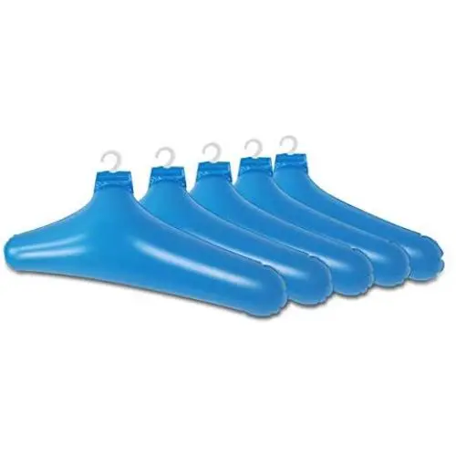 SUNSHINEMALL Inflatable Hanger Travel X 5, Portable Folding Clothes Drying Rack, Lightweight Easy-On Clothes Hangers for Home Car Camping Indoor Outdoor (Blue) SUNSHINEMALL Inflatable Hanger Travel X 5, Portable Folding Clothes Drying Rack, Lightweight Easy-On Clothes Hangers for Home Car Camping Indoor Outdoor (Blue)