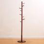 TLTLYMJ Coat Rack, Solid Wood Bedroom Hangers, Home Floor, Simple Office Clothes Rack (Color : Dark Brown)