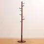 TLTLYMJ Coat Rack, Solid Wood Bedroom Hangers, Home Floor, Simple Office Clothes Rack (Color : Dark Brown)