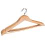 Tikkii Natural Wood Clothes Hanger Closet Rack Non-Slip Heavy Duty Coats Suit Pants Bar (Pack of 5)