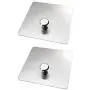 Self Adhesive Seamless Holder Hook, Kitchen Toilet Bathroom Closet Wall Single Nail Free Hanger, for Hanging Sowel Picture Photo Frame Storage Rack, Strong Sticky Punch-Free, Stainless Steel, 2 pcs