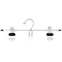 HANGERWORLD 6 Chrome 13.4inch Metal Pants Skirt Adjustable Black Non Slip Clip Coat Clothes Garment Hangers with Accessory Hook