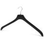 HANGERWORLD 20 Extra Large 19.3inch Black Plastic Top Jacket Garment Clothes Coat Hangers with Extra Support