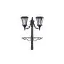 Sun-Ray 312007 Martens 2-Head Solar LED Lamp Post & Planter, with Plant Hanger, 7, Black, Batteries Included