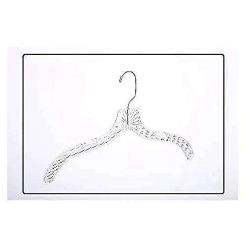 12 Quality Heavy Duty 17" Clear Crystal Plastic Hangers - 12 Pack (Crystal Suit Hangers - 12 Pack)