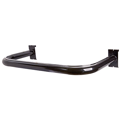 EZ-Mannequins U-Shape Gridwall Hangrails - Round Tubing with Chromed Trim - Fits All Standard Grid Panels - Use with Plastic, Wood or Metal Clothing Hangers - Black Color.