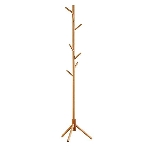 Zxcvlina Entryway Coat Hanger Wooden Coat Rack Stand 7 Hooks Clothes Stand Tree Stylish Wooden Hat Coat Rail Stand Rack Clothes Jacket Storage Hanger Organiser (Color : A, Size : One Size)