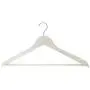 BIBIBA 5Pcs Wooden Hanger Anti Slip Clothes Coat Garment Suit Shirt Trouser Rack White 44.5 X 22.5Cm,