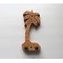 Ukulele Wall Mount Hanger, Coconut Tree, Hand Carved
