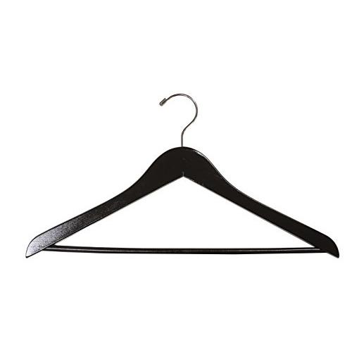NAHANCO 8217CH Flat Suit Hanger, Chrome Hook, 17", Black (Pack of 100)