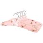 DNJKSA 3 Pcs Vintage Lace Coated Hanger Floral Embroidery Blushing Bride Pink Bridesmaid Gift Hangers for Clothes