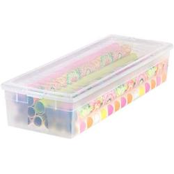 IRIS USA 105000 30" Wrapping Paper Storage Box, Clear