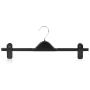HANGERWORLD 25 Black 16inch Plastic Coat Clothes Garment Pants Skirt Hangers Adjustable Clips