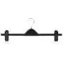 HANGERWORLD 25 Black 16inch Plastic Coat Clothes Garment Pants Skirt Hangers Adjustable Clips