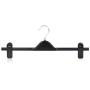 HANGERWORLD 5 Black 16inch Plastic Coat Clothes Garment Pants Skirt Hangers Adjustable Clips