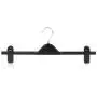 HANGERWORLD 5 Black 16inch Plastic Coat Clothes Garment Pants Skirt Hangers Adjustable Clips
