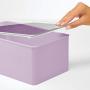 mDesign Stackable Closet Plastic Storage Bin Boxes with Lid - Container for Organizing Childs/Kids Toys, Action Figures, Crayons, Markers, Building Blocks, Puzzles, Crafts - Light Purple