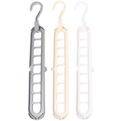 10pcs Random Color 3D Space Saving Magic Clothes Hanger with Hook Cabinet Organizer 360 Rotation Clothes Hanger Decoration