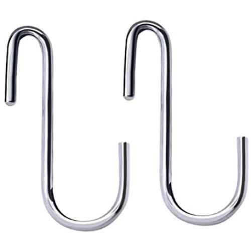 30 Pack S Shaped Hooks, Amoet Heavy Duty S Hooks Pan Pot Holder Rack Hooks Hanging Hangers Hooks for Kitchen, Bathroom, Bedroom, Garden and Office (S Hook/Silver/2.4'')