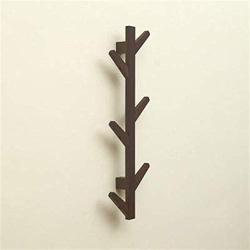 NUOCHEN Wall Hooks Bamboo Wooden Hanging Coat Rack Wall Clothes Hanger Living Room Bedroom Decoration Hanger Wall Shelves 6 Hooks (Color : Retro Color)