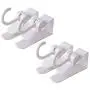TOPBATHY 4pcs Over The Door Hook Plastic Door Hangers Door Back Hook for Clothes Hats Towels Home Office Bathroom Kitchen (White)