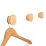 Wall Mounted Decorative Wooden Coat Hook Hat Rack Headphone Scarves Clothes Hanger Organizer Beech,Round,2.36inch,Pack of 3