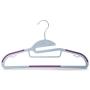 Popular Design Products 50 pc Premium Quality Easy-On Clothes Hangers - Grey with Purple Non-Slip Pads - Space Saving Thin Profile - For Shirts, Pants, Blouses, Scarves - Strong Enough for Coats