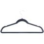 10pcs Plastic Flocking Clothes Hangers Non-Slip Hangers 360 Degree Swivel Chrome Hook Space Saving Design Excellent for Men and Women Clothes 45 * 0.5 * 24.5 ( Black)