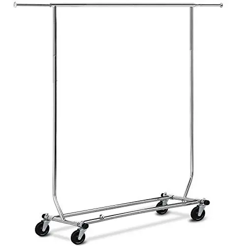 AyaMastro 70.3Inches Adjustable Single Rail Rolling Garment Rack Storage Cloth Hanger with Caster Silver with Ebook AyaMastro 70.3Inches Adjustable Single Rail Rolling Garment Rack Storage Cloth Hanger with Caster Silver with Ebook