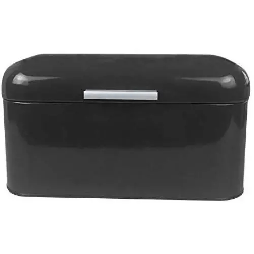 vwlvrsco Home Office Metal Storage Boxes Bread Shape Large Capacity Container Organizer - Black